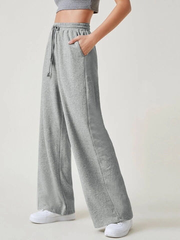 Teen solid H.Grey Wide Leg Drawstring Sweatpants