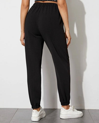 Teen Black Cotton Sweatpant