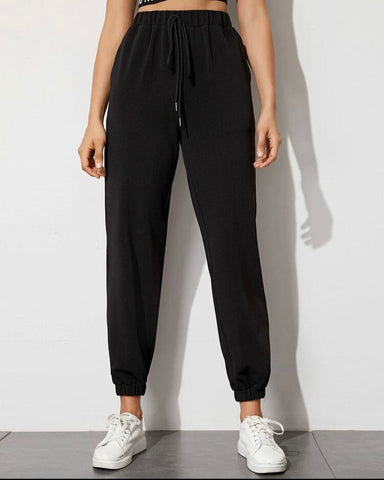 Teen Black Cotton Sweatpant