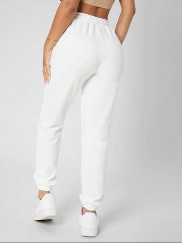 Teen White Cotton Sweatpant