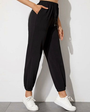 Teen Black Cotton Sweatpant