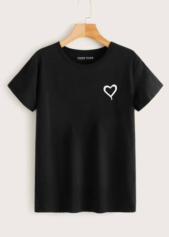 Ten Black Cotton Graphic T-shirt