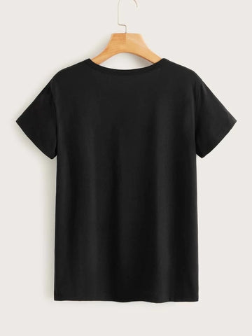 Ten Black Cotton Graphic T-shirt