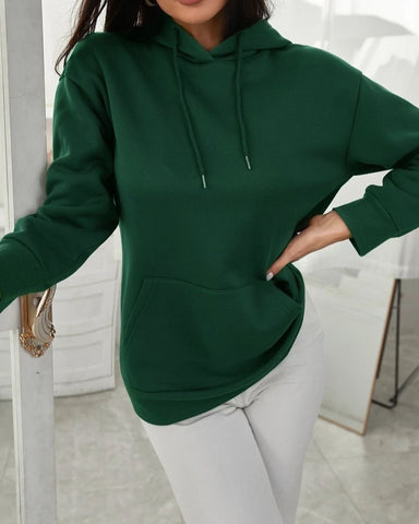 Teen Solid Green Hoodie