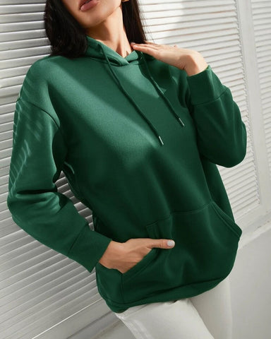 Teen Solid Green Hoodie