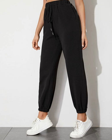 Teen Black Cotton Sweatpant