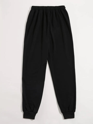 Teen Black Cotton Los Angeles Sweatpant