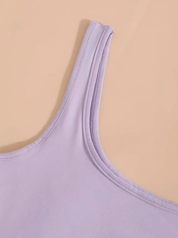 Teen Solid Lilac Fitted Tank Top