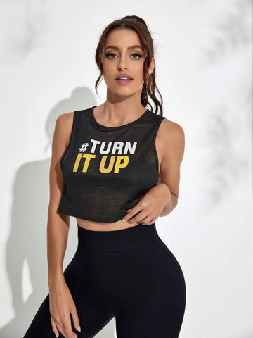 Teen Slogan Graphic Sports Tank Top