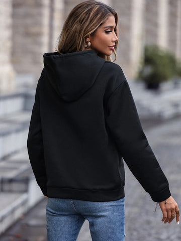 Teen Solid Black Hoodie